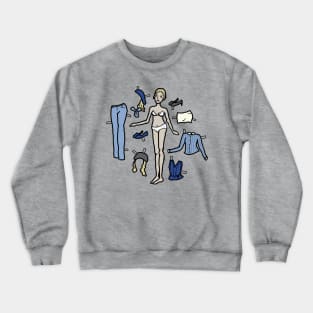 Paper Doll Pieces - Blonde with the Blues Crewneck Sweatshirt